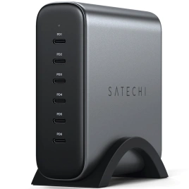 Сетевое зарядное устройство Satechi 200W USB-C 6-Port PD GaN Charger Space Gray