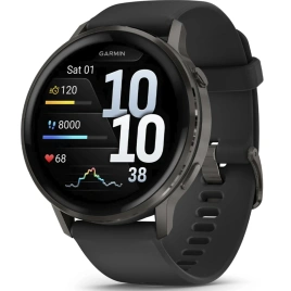 Смарт-часы Garmin Venu 4 45mm Slate Bezel With Black Silicone Band (010-03014-00)