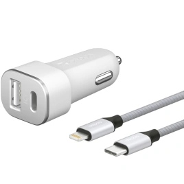 Автомобильное зарядное устройство Deppa 18W USB-A/USB-C 11292 White