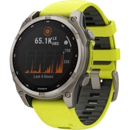 Смарт-часы Garmin Fenix 8 51mm Solar Sapphire (010-02907-21) Carbon Gray DLC Titanium with Yellow/Graphite Silicone Band