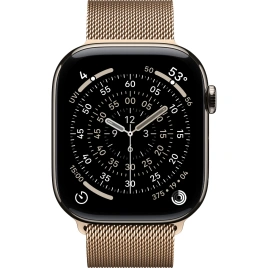 Смарт-часы Apple Watch Series 11 42mm Natural Titanium Case with Gold Milanese Loop