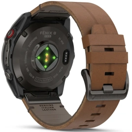 Смарт-часы Garmin Fenix 8 Pro 51mm Amoled Sapphire Lens Carbon Grey DLC Tinanium With Chestnut Leather Band (010-03199-40)