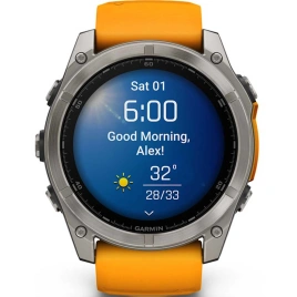 Смарт-часы Garmin Fenix 8 51mm Amoled Sapphire (010-02905-11) Titanium with Spark Orange/Graphite Silicone Band