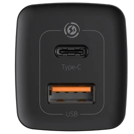 Сетевое зарядное устройство Baseus 65W USB-A/USB-C CCGAN2L-B01 Black