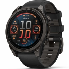 Смарт-часы Garmin Fenix 8 47mm Amoled Sapphire (010-02904-21) Carbon Gray DLC Titanium with Black/Pebble Gray Silicone Band