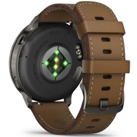 Смарт-часы Garmin Venu 4 45mm Slate Bezel With Black Silicone Band And Brown Leather Band (010-03014-03)