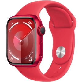 Смарт-часы Apple Watch Series 9 45mm (PRODUCT) RED Aluminum Case with Red Sport Band S/M (MRXJ3)