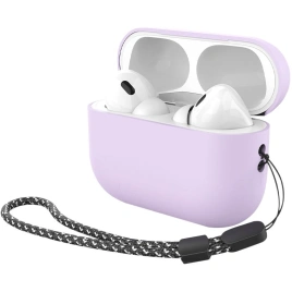 Силиконовый чехол Deppa для AirPods PRO2 с ремешком (47342) Purple
