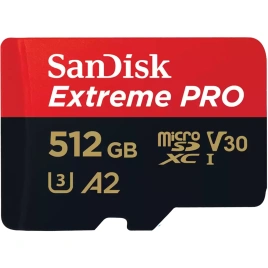 Карта памяти Sandisk Extreme Pro 512GB MicroSDXC Class 10 UHS-1 U3 V30 (SDSQXCD-512G-GN6MA)