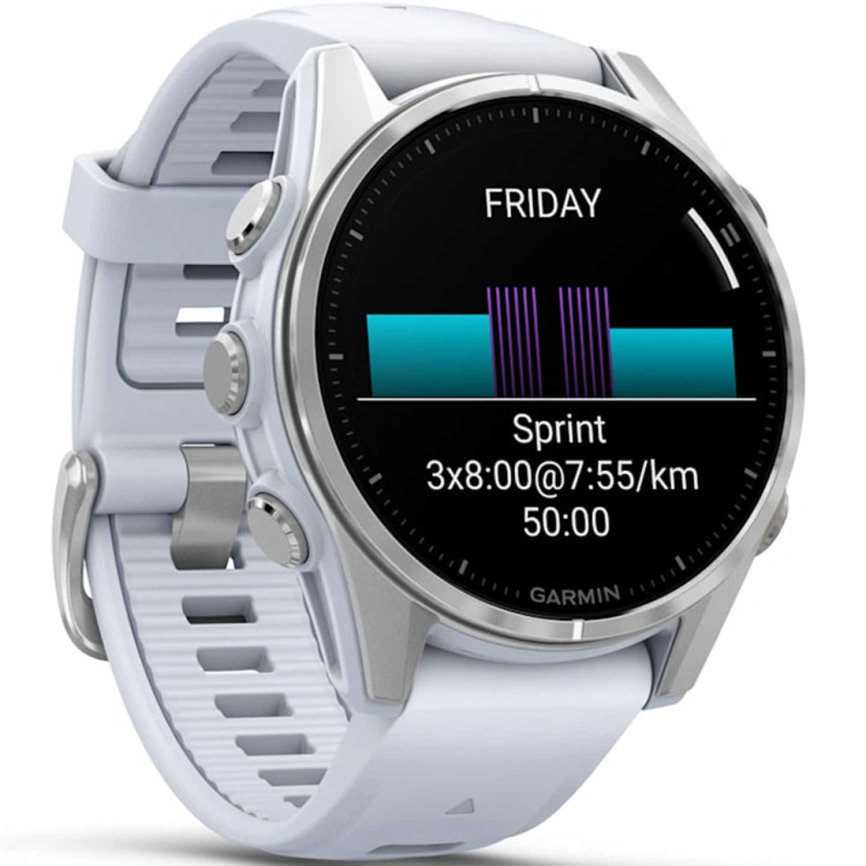 Смарт-часы Garmin Fenix 8 43mm Amoled (010-02903-00) Silver with Whitestone Silicone Band фото 3