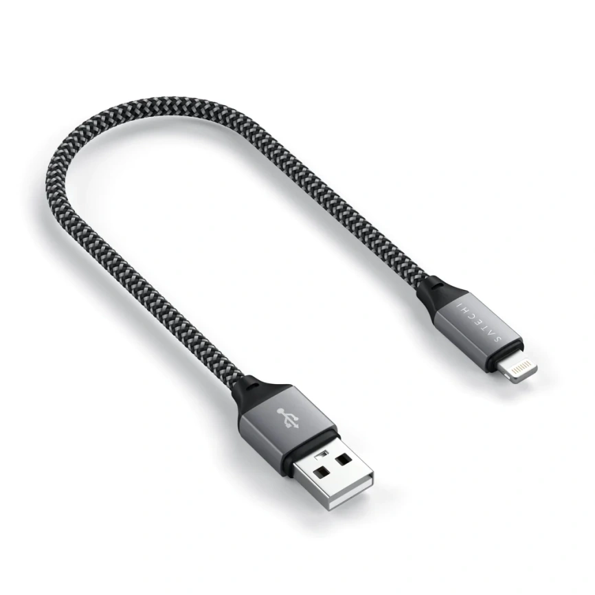 Кабель Satechi USB-A/Lightning 0,25m ST-TAL10M Space Grey фото 1