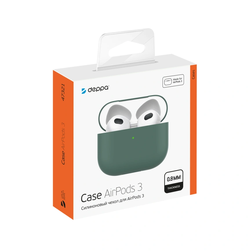 Силиконовый чехол Deppa для AirPods 3 (47321) Green фото 2