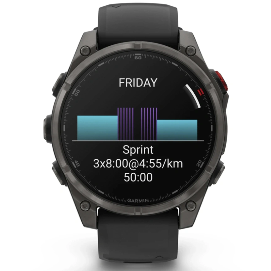 Смарт-часы Garmin Fenix 8 Pro 47mm Amoled Sapphire Lens Tinanium With Graphite/Black Silicone Band (010-03198-11) фото 8