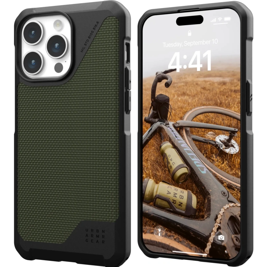 Чехол UAG с поддержкой MagSafe Metropolis LT для iPhone 15 Pro Kevlar Olive (114277113972) фото 2