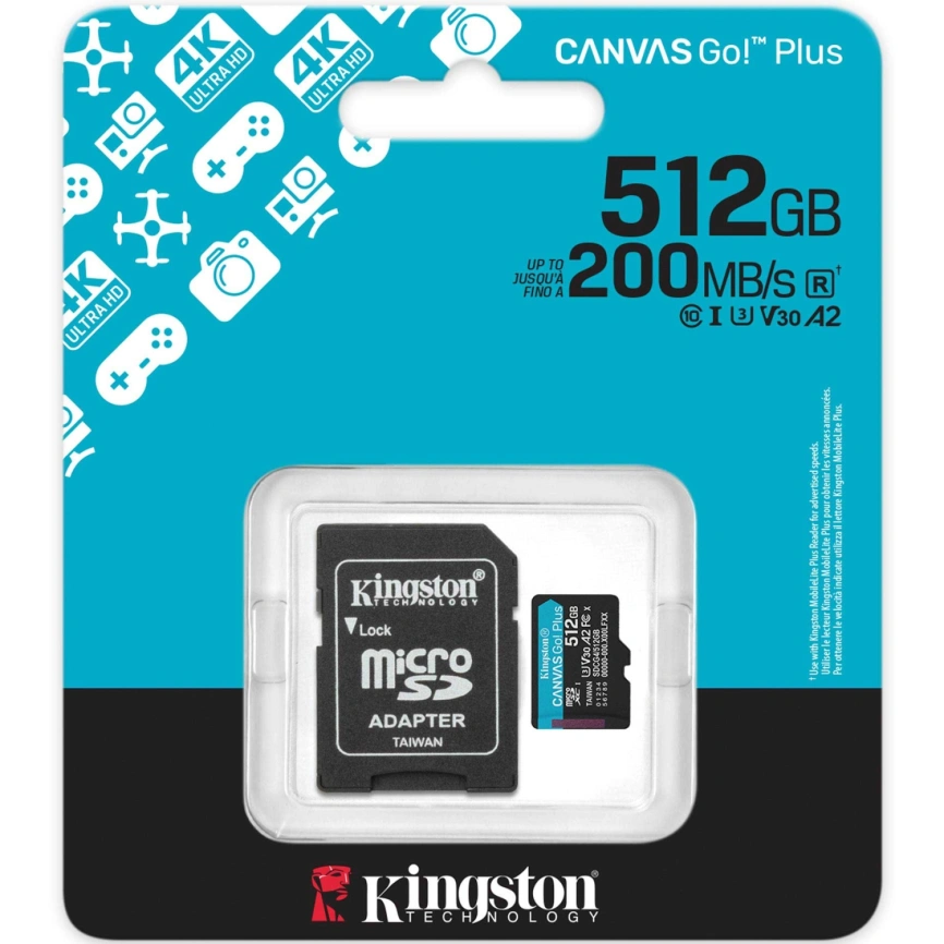 Карта памяти Kingston Canvas Go Plus 512GB MicroSDXC (SDCG4/512GB) фото 3