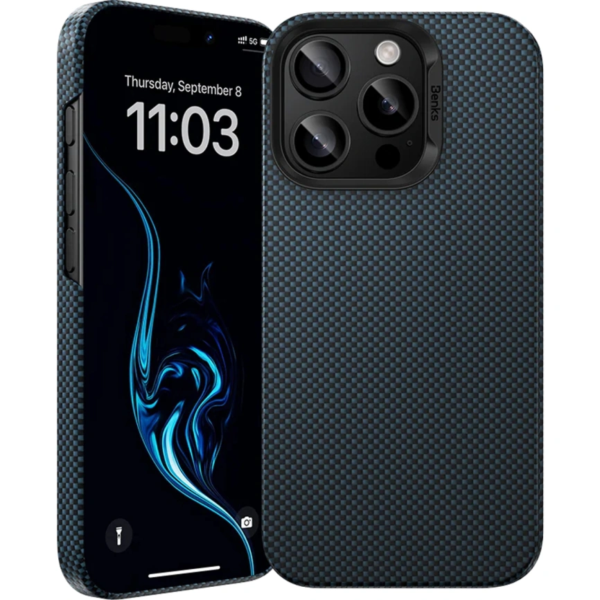 Чехол Benks ArmorTint Case built with Kevlar для iPhone 16 Pro Max Blue фото 3