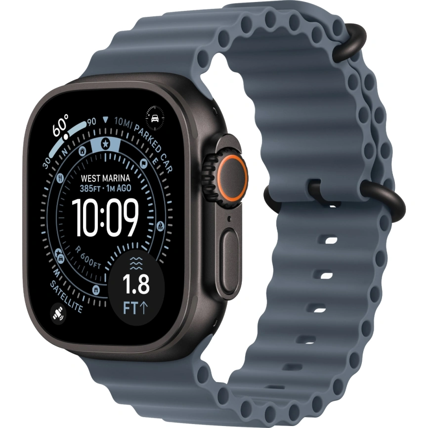 Смарт-часы Apple Watch Ultra 3 (2025) 49mm Black Titanium Case with Anchor Blue Ocean Band фото 1