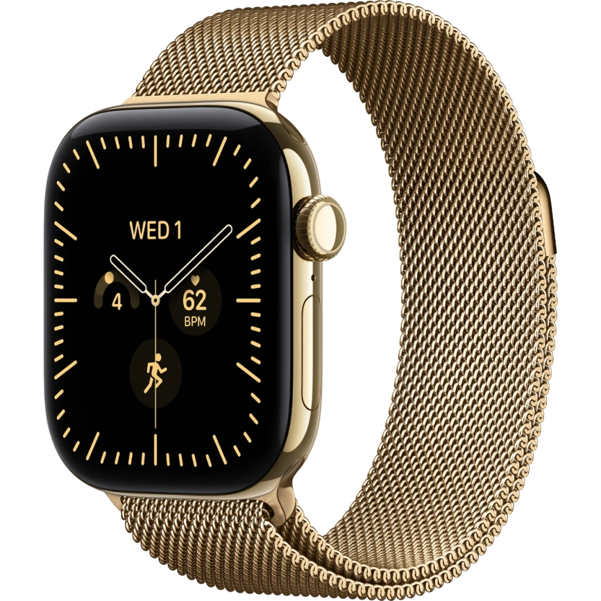 Смарт-часы Apple Watch Series 12 46mm Radiant Gold Titanium Case with Radiant Gold Milanese Loop S/M фото 1