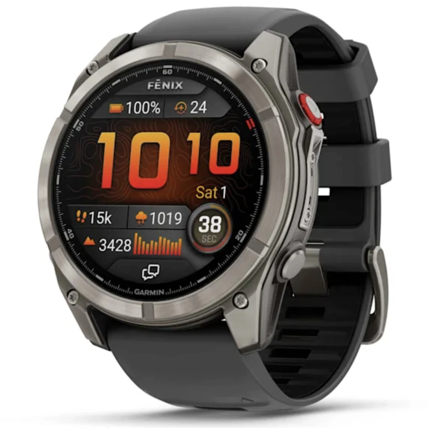 Смарт-часы Garmin Fenix 8 Pro 51mm Amoled Sapphire Lens Tinanium With Graphite/Black Silicone Band (010-03199-11) фото 1