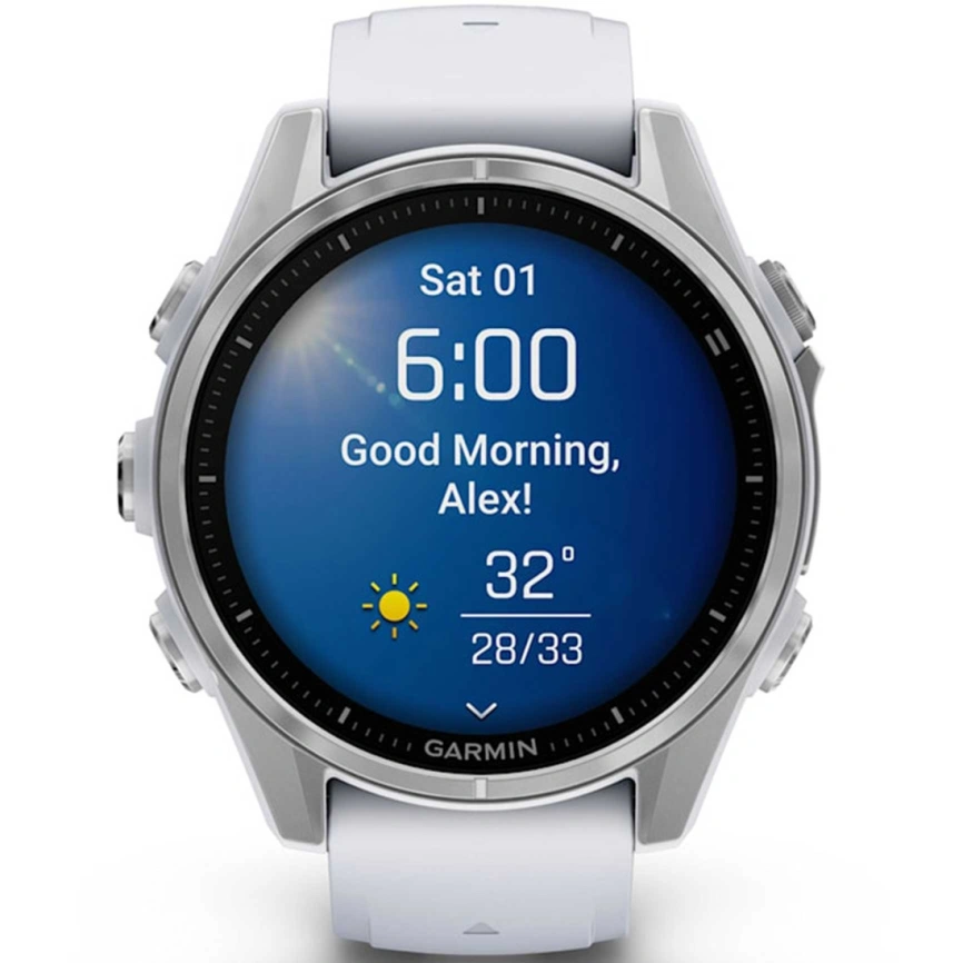 Смарт-часы Garmin Fenix 8 43mm Amoled (010-02903-00) Silver with Whitestone Silicone Band фото 2