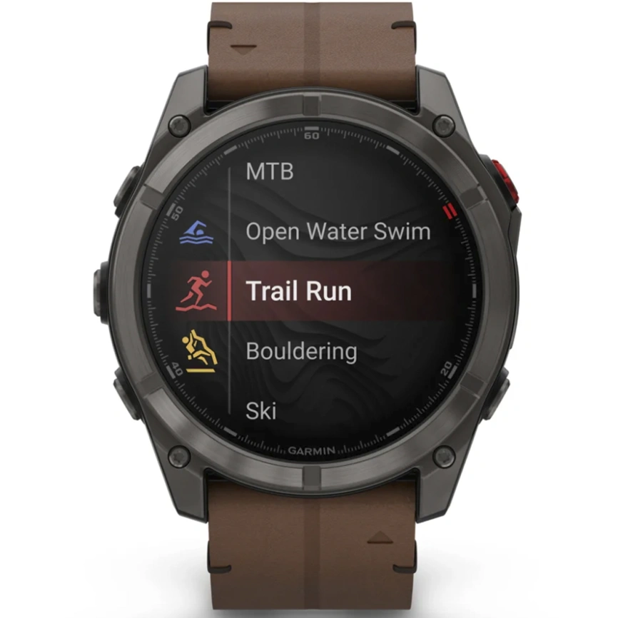 Смарт-часы Garmin Fenix 8 Pro 51mm Amoled Sapphire Lens Carbon Grey DLC Tinanium With Chestnut Leather Band (010-03199-40) фото 6