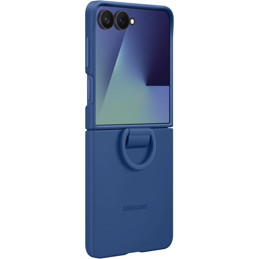 Чехол Samsung Silicone Ring Case для Galaxy Z Flip7 Blue фото 2