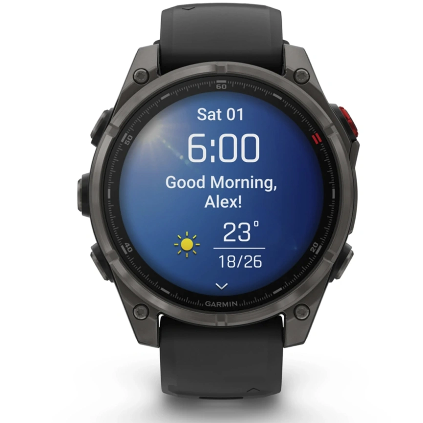 Смарт-часы Garmin Fenix 8 Pro 47mm Amoled Sapphire Lens Carbon Grey DLC Tinanium With Black/Pebble Gray (010-03198-01) фото 2