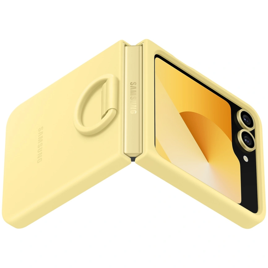 Чехол Samsung Silicone Case with Ring для Galaxy Z Flip6 Yellow фото 3