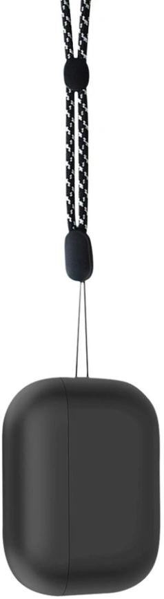 Силиконовый чехол Deppa для AirPods PRO2 с ремешком (47340) Black фото 2