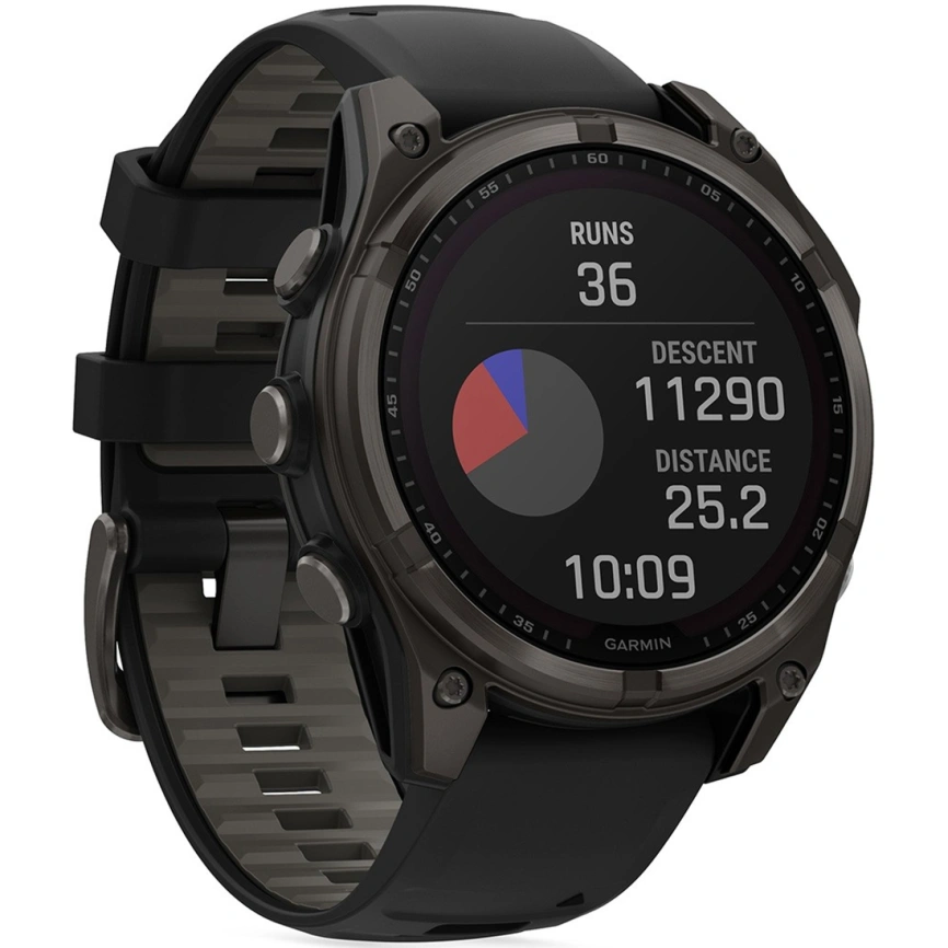Смарт-часы Garmin Fenix 8 47mm Solar Sapphire (010-02906-11) Carbon Gray DLC Titanium with Black/Pebble Gray Silicone Band фото 4
