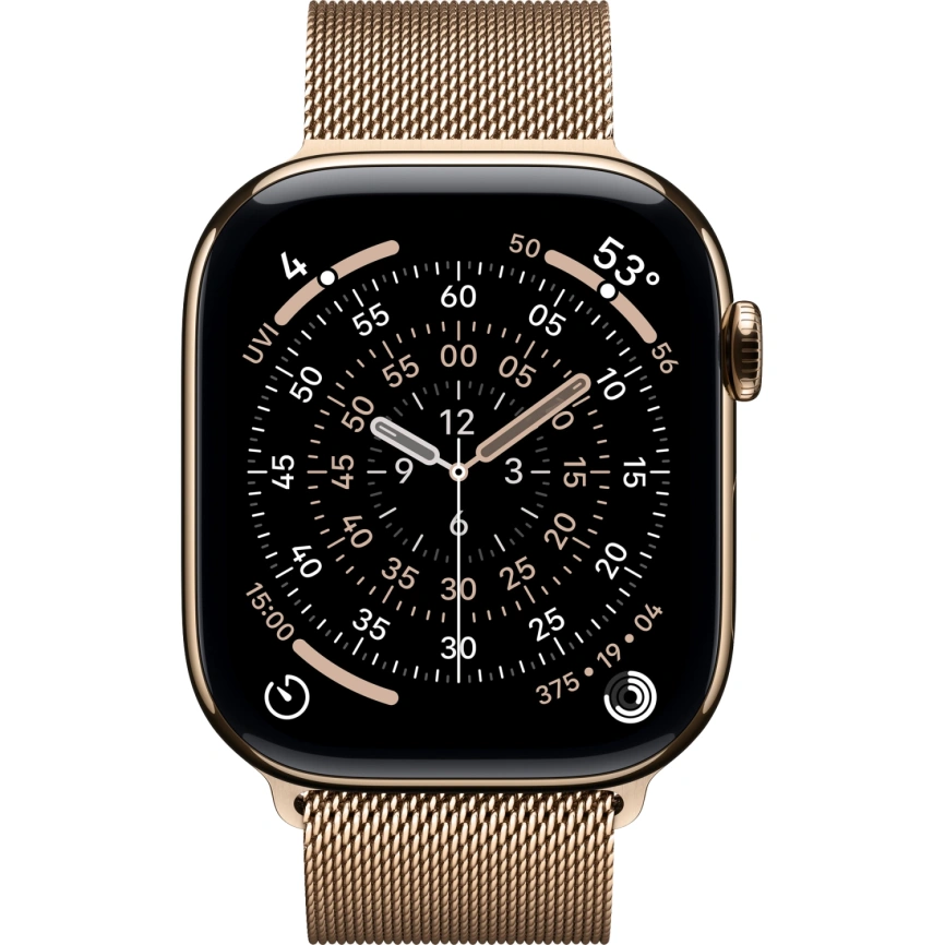 Смарт-часы Apple Watch Series 11 46mm Gold Titanium Case with Gold Milanese Loop S/M фото 3