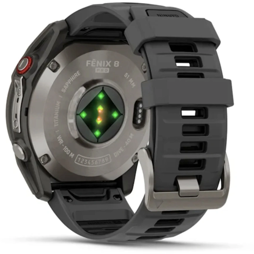 Смарт-часы Garmin Fenix 8 Pro 51mm Amoled Sapphire Lens Tinanium With Graphite/Black Silicone Band (010-03199-11) фото 5