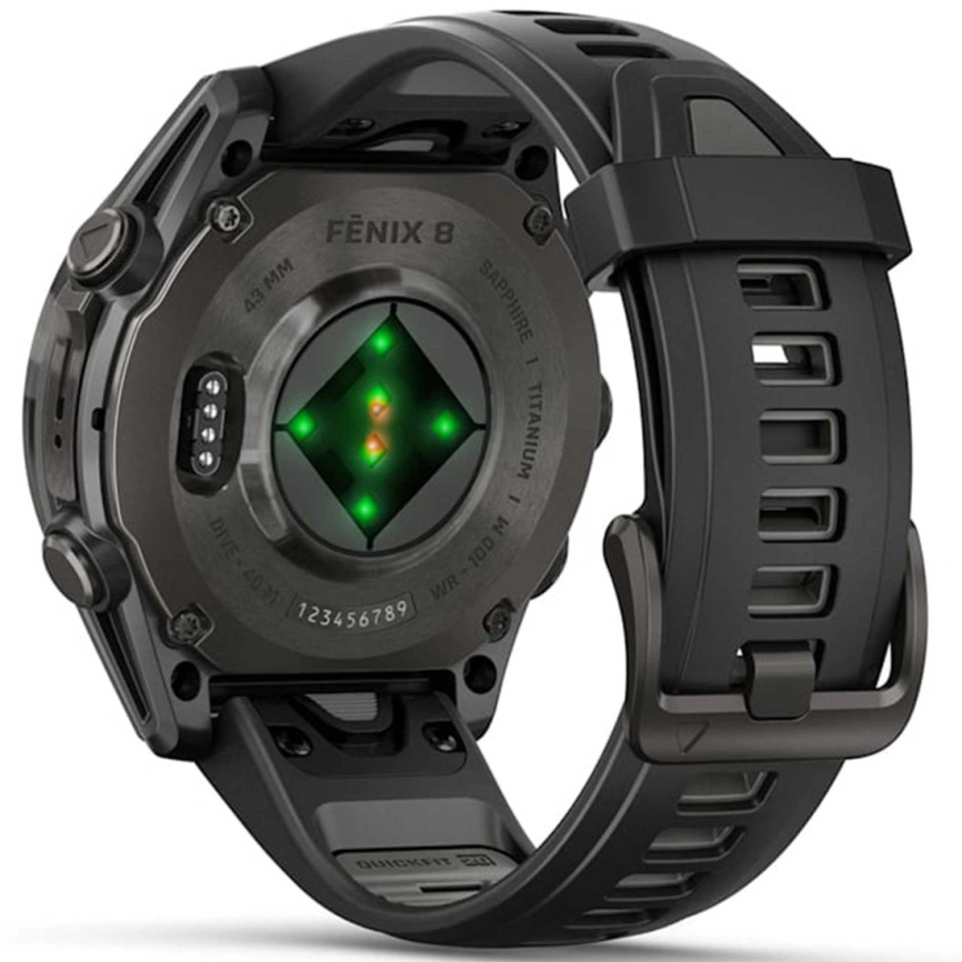 Смарт-часы Garmin Fenix 8 43mm Amoled Sapphire (010-02903-21) Carbon Gray DLC Titanium with Black/Pebble Gray Silicone Band фото 5