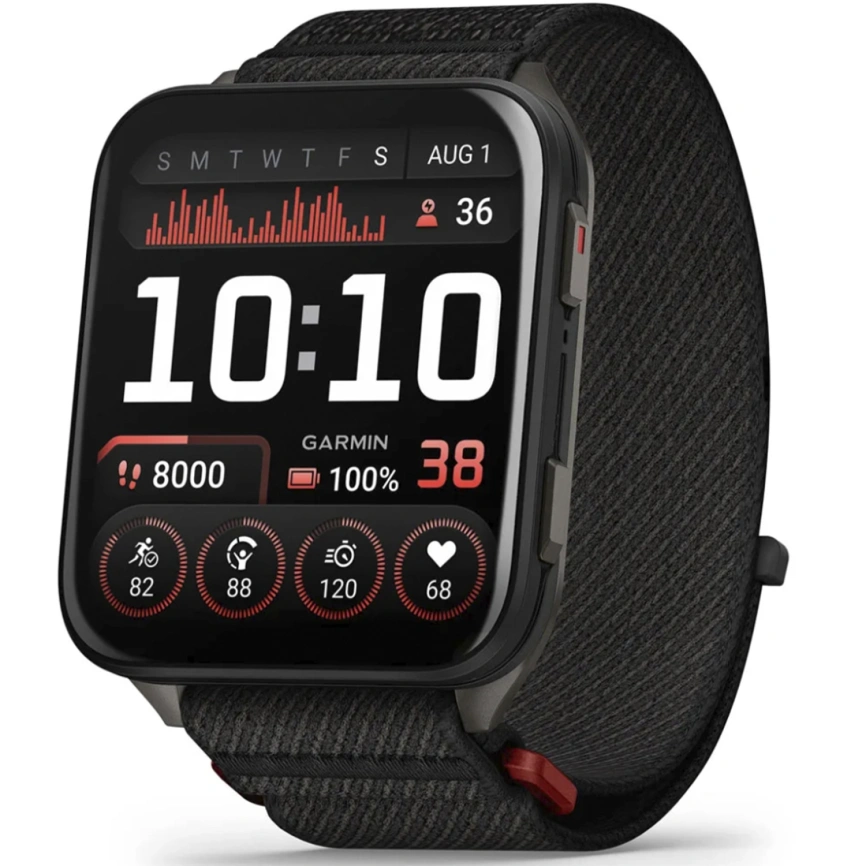 Смарт-часы Garmin Venu X1 Black with Slate Titanium Caseback and Black ComfortFit Nylon Band (010-02980-02) фото 1