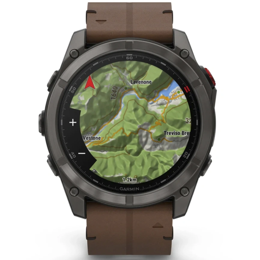 Смарт-часы Garmin Fenix 8 Pro 51mm Amoled Sapphire Lens Carbon Grey DLC Tinanium With Chestnut Leather Band (010-03199-40) фото 4