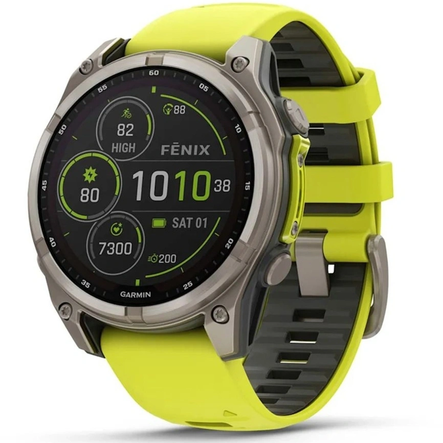 Смарт-часы Garmin Fenix 8 51mm Solar Sapphire (010-02907-21) Carbon Gray DLC Titanium with Yellow/Graphite Silicone Band фото 7