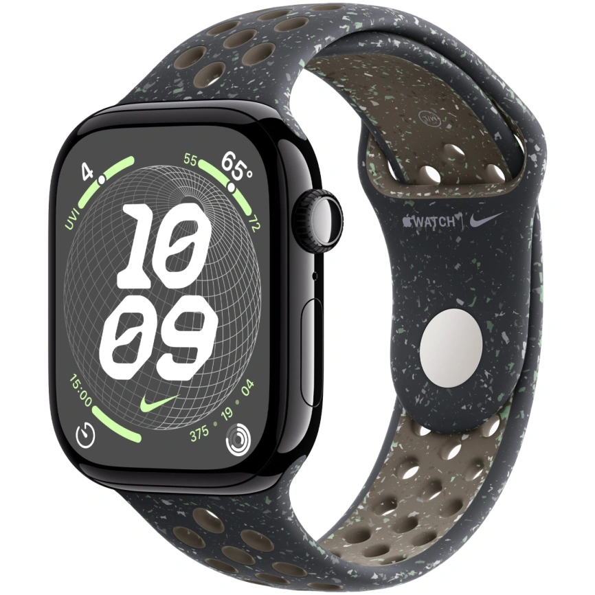 Смарт-часы Apple Watch Series 10 42mm Jet Black Aluminum Case with Midnight Sky Nike Sport Band M/L фото 1