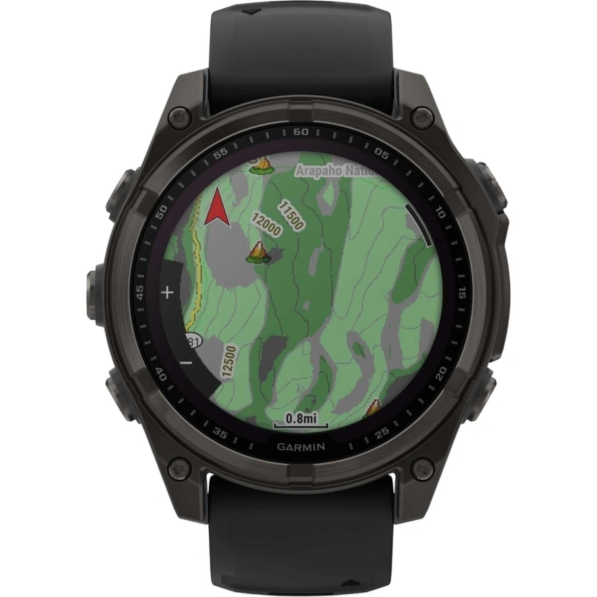 Смарт-часы Garmin Fenix 8 51mm Solar Sapphire (010-02907-11) Carbon Gray DLC Titanium with Black/Pebble Gray Silicone Band фото 3