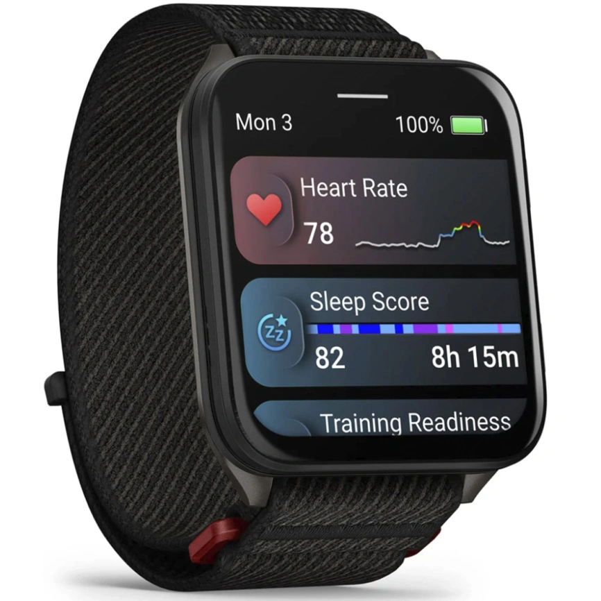 Смарт-часы Garmin Venu X1 Black with Slate Titanium Caseback and Black ComfortFit Nylon Band (010-02980-02) фото 2