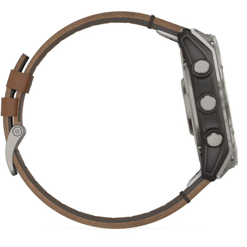 Смарт-часы Garmin Fenix 8 51mm Amoled Sapphire Bare Titanium Black with Chestnut Leather Band with Grapphite Silicone Band (010-02905-40) фото 6